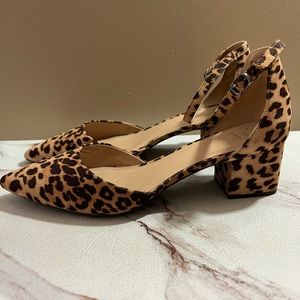 Block Leopard High Heel Pumps Shoes